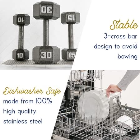 Ultra Cuisine Heavy Duty 100% Stainless Steel Cooling Rack for Cooking and Baking - Baking Rack & Wire Cooling Rack - Fits Quarter and Jelly Roll Sheet Pans - 8.5''x12''' and 10''x14.75''
