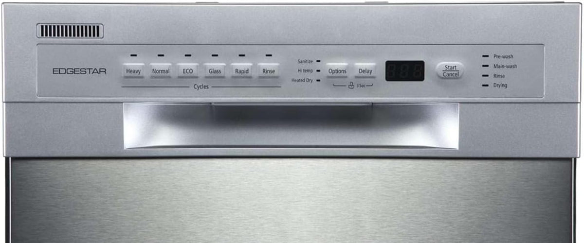 EdgeStar BIDW1802BL 18 Inch Wide 8 Place Setting Built-In Dishwasher