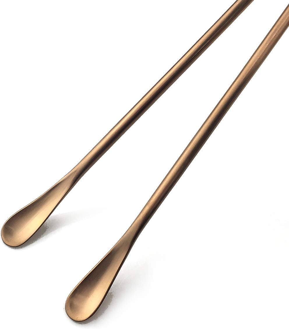 JASHII Matte Long Handle Spoon Cocktail Mixing Stirring Spoons Iced Tea Coffee Spoons with 8.6 inch Long Handle Brushed SUS304 Stainless Steel, 6-Piece