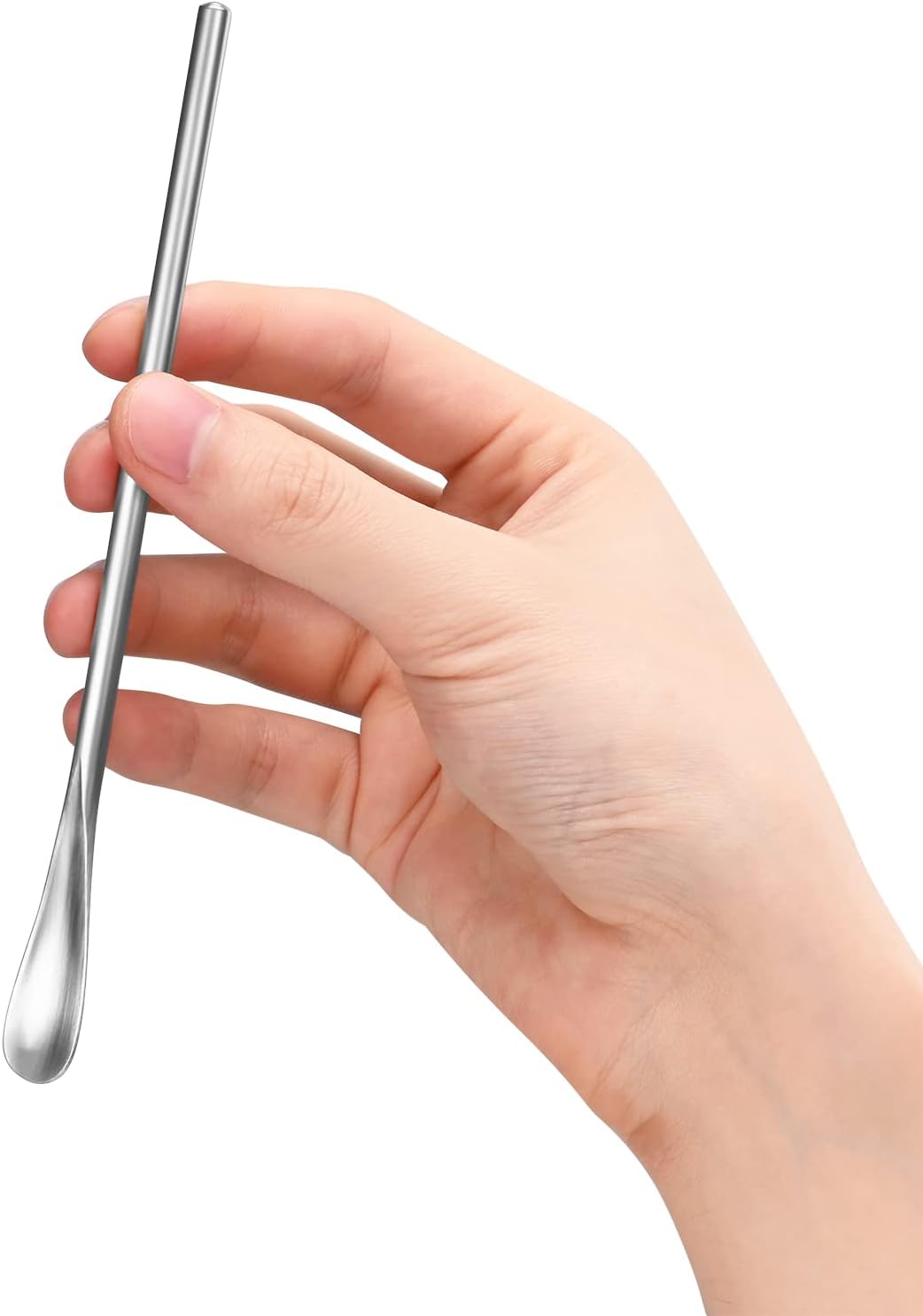 12-Pack 6.2" / 15.8cm Stainless Steel Long Handle Stirring & Mixing Spoon – Reusable Bar Tool for Coffee, Tea, Iced Drinks & Cocktails