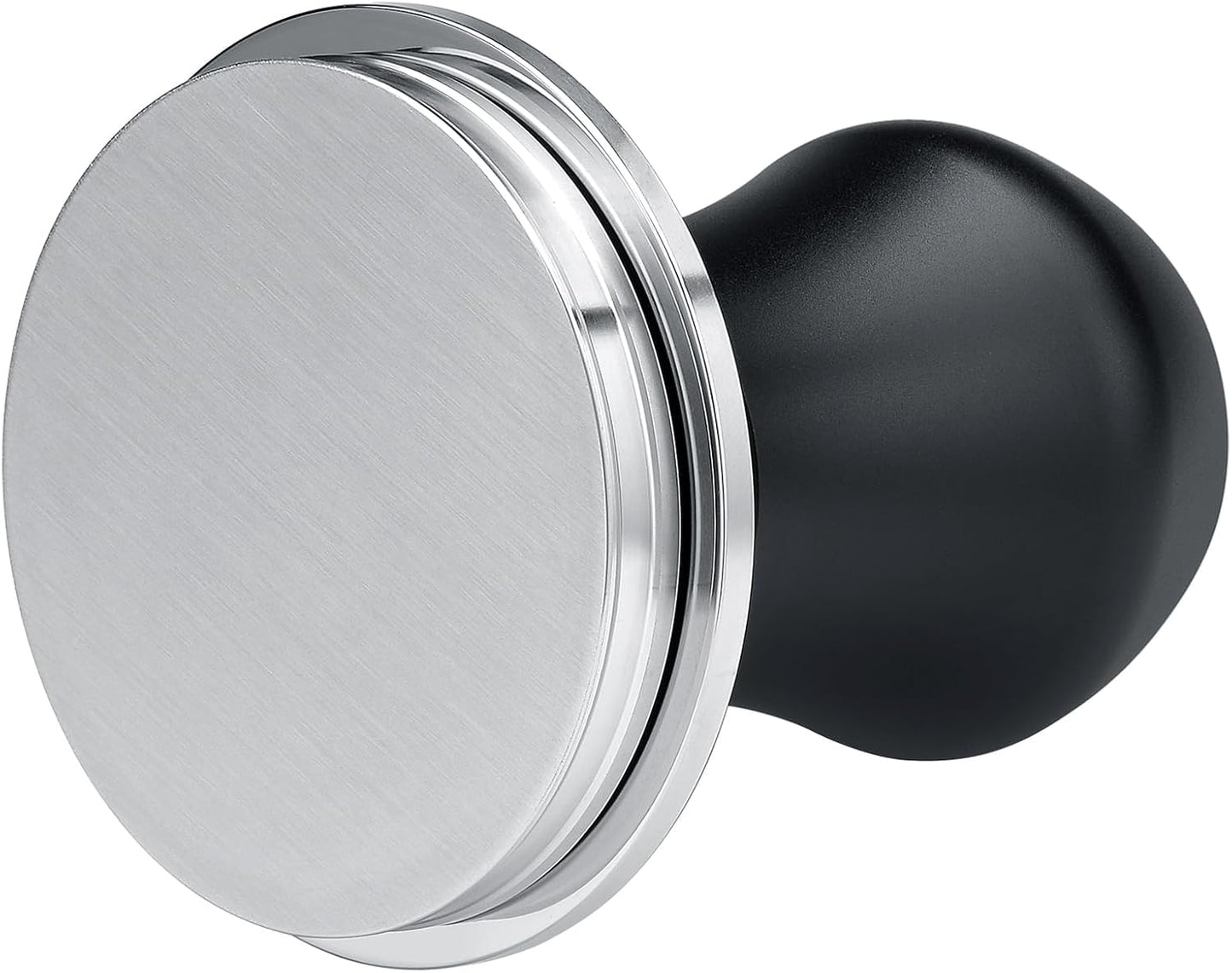Normcore 58mm Coffee Tamper V4.1 Mini, Spring-Loaded with Click Feedback, Compatible with 58mm Espresso Machines Portafilter, Anodized Aluminum Handle and Silcone Stand, Black
