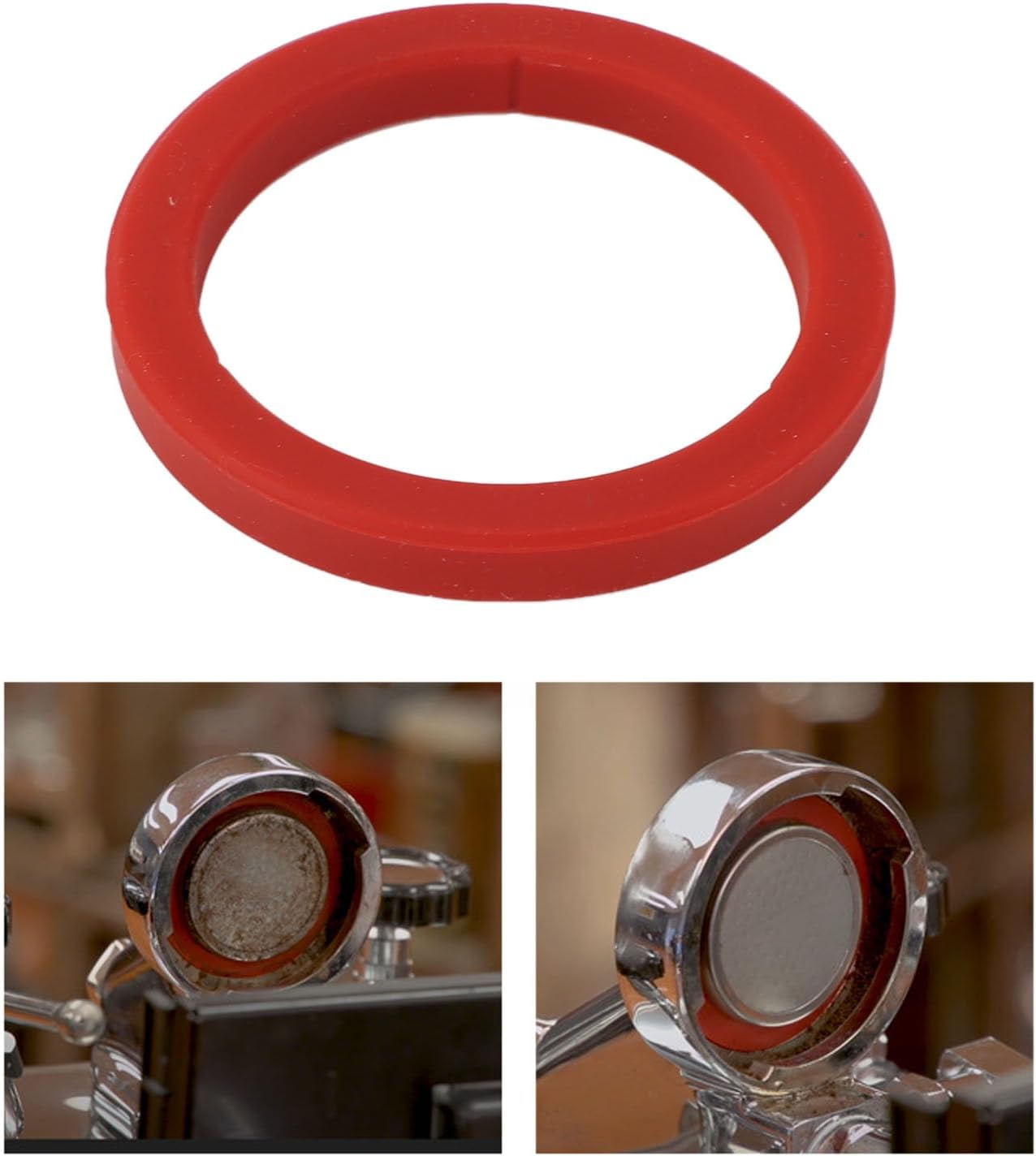 2PCS E61 Silicone Group Gasket, 8mm Group Kit Red Silicone Compatible withCoffee Machines Grouphead, Silicone Steam Grouphead Gasket Replacement