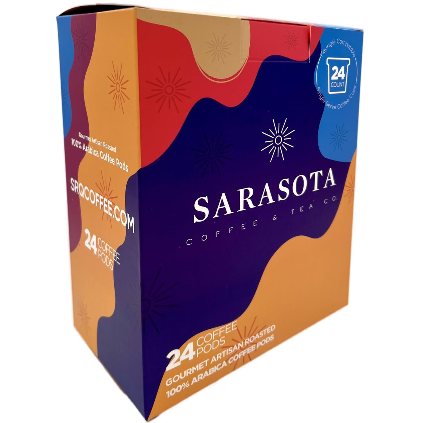 Sarasota K-Cup Coffee Pods | Medium Roast Flavored Coffee | Snickerdoodle Sugar Cookie | Single Serve for Keurig Brewers | Gourmet, Low Acid, Mold Free | 24 Count