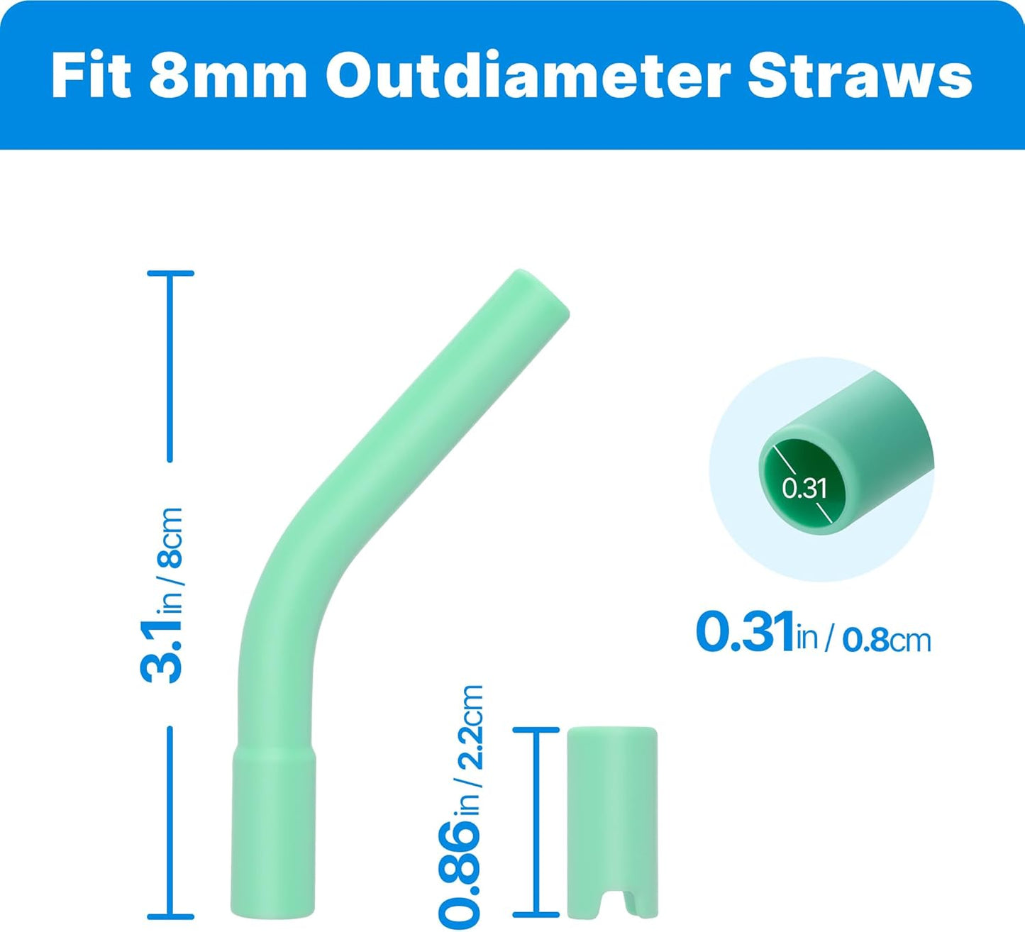 6Pcs Silicone Straw Tips, Reusable Rubber Straw Tips for Metal Straws and Other 0.31Inch (8MM Outdiameter) Straws, Fit for Stanley Cup Tumbler (Multicolor 1)