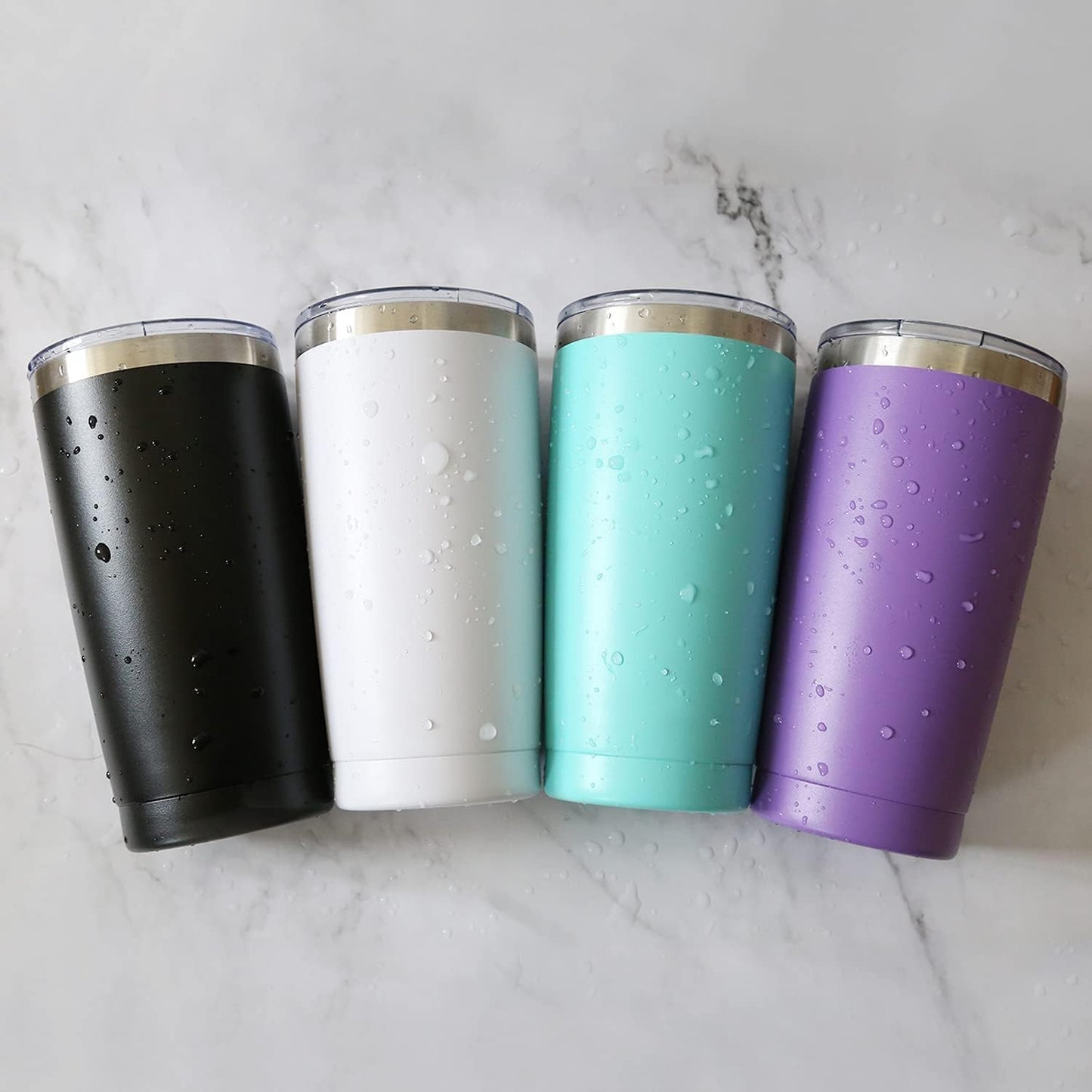 16 Pack 20oz Tumbler Vacuum Insulated Travel Mug with Lids, Stainless Steel Double Wall Bulk Cup for Home, Office, Outdoor Suitable for Vehicle Cup Holders