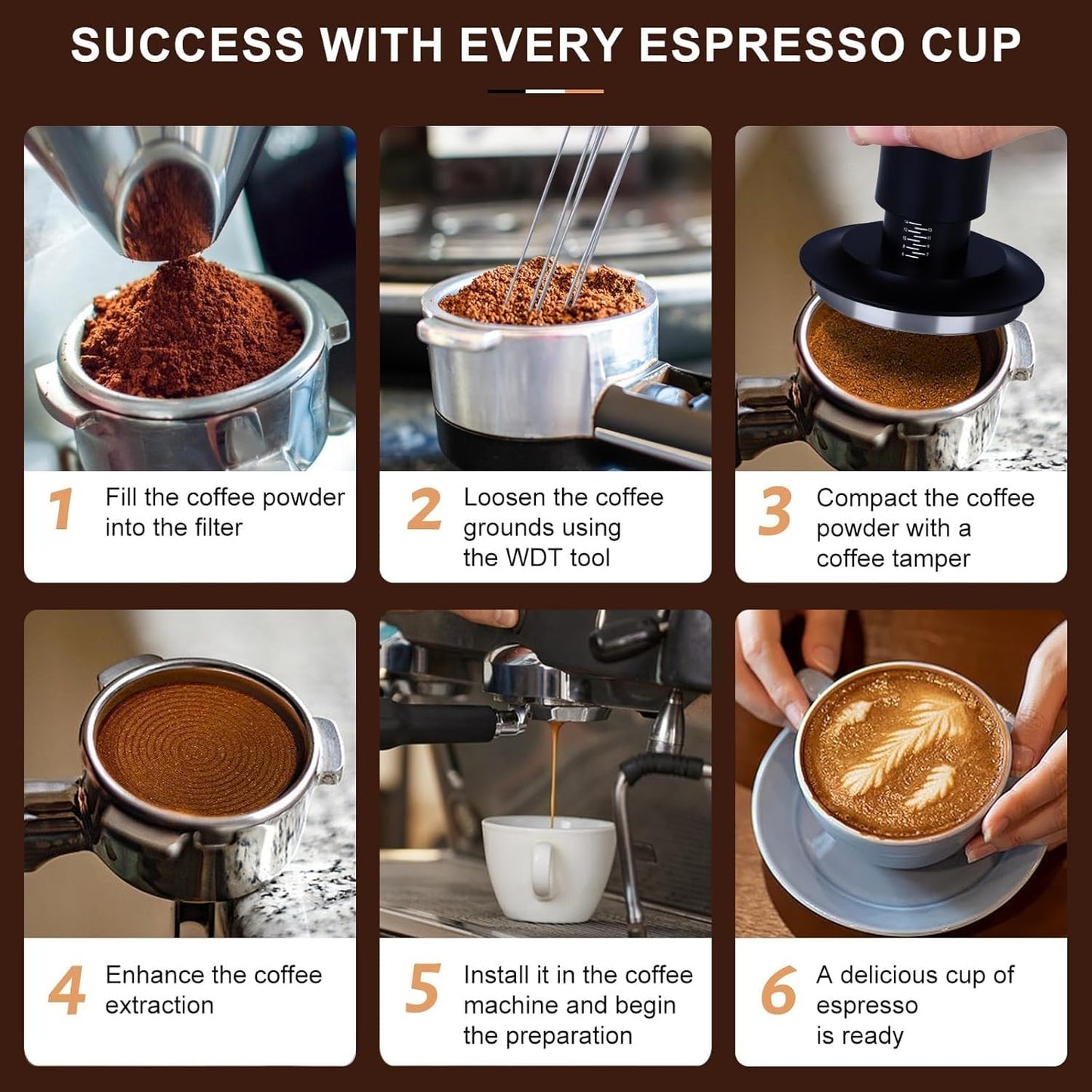 22 PCS Espresso Accessories Kit,53mm Coffee Tamper Set ,Barista Kit - with Frothing Pitcher WDT Tool Stirrer Tamper Mat Coffee Stencils Latte Art Pen