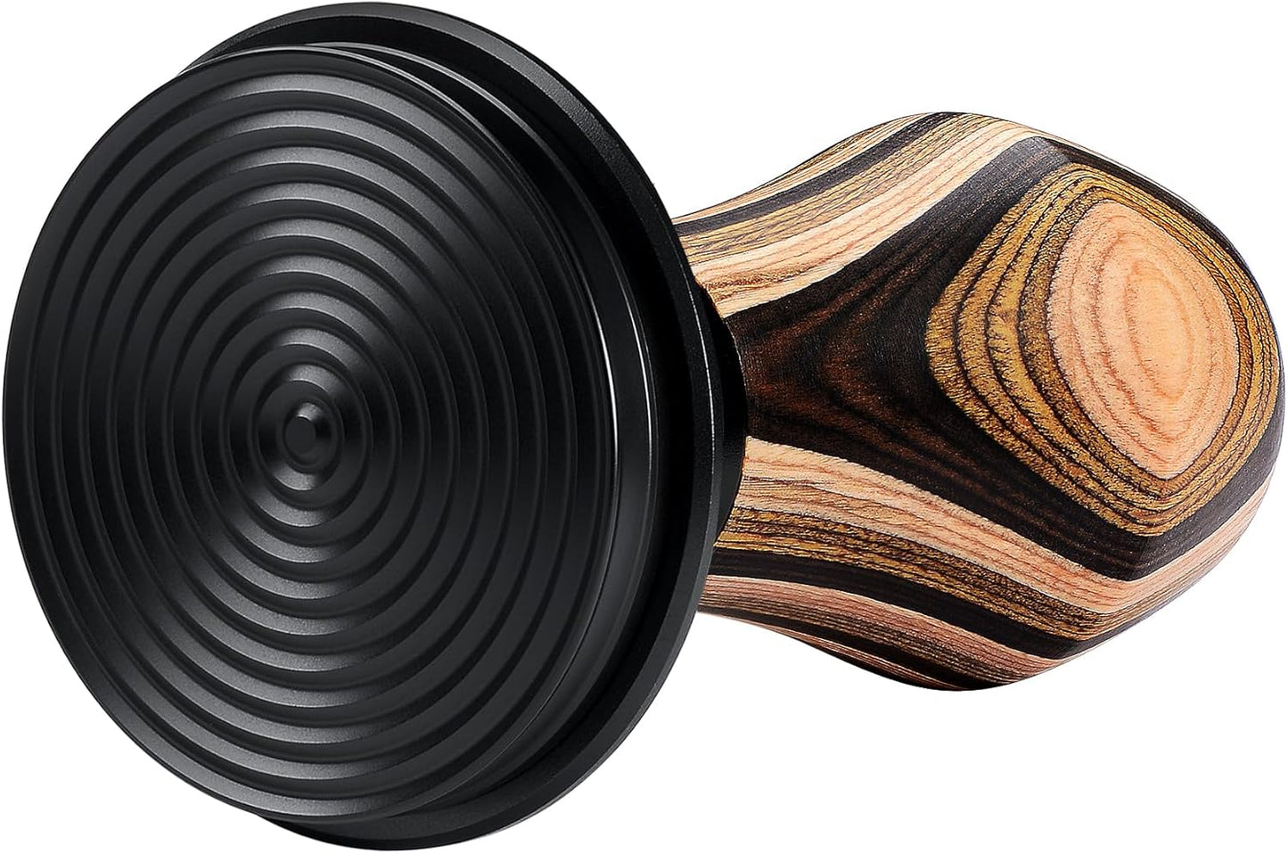 Normcore 53.3mm Coffee Tamper V4, Spring Loaded Tamper with Titanium PVD Coating Ripple Base, Espresso Tamper Fits 54mm Breville Sage Portafilters, Colorful Wood Handle