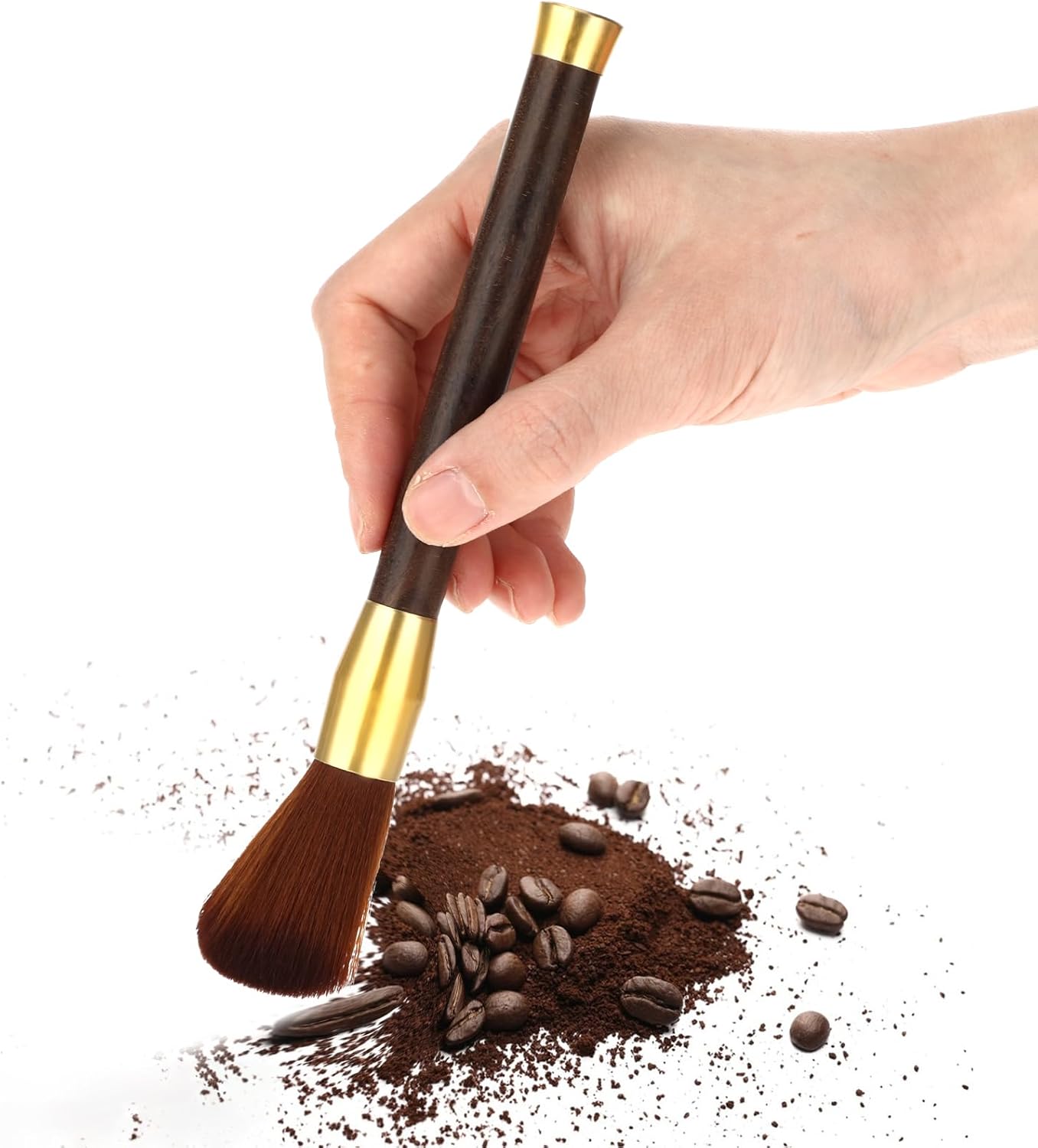 Coffee Cleaning Brush, 16.7x1.58CM Coffee Machine Brush Coffee Accessories Cleaning Brush Barista Brush for Coffee Grinder and Espresso Machine with Vegan Brush Hair