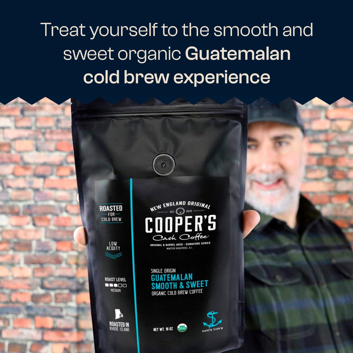 Organic Cold Brew Coffee - Guatemalan Coffee Beans Crafted For Cold Brewing - Ground, Medium Roast, 5 lb