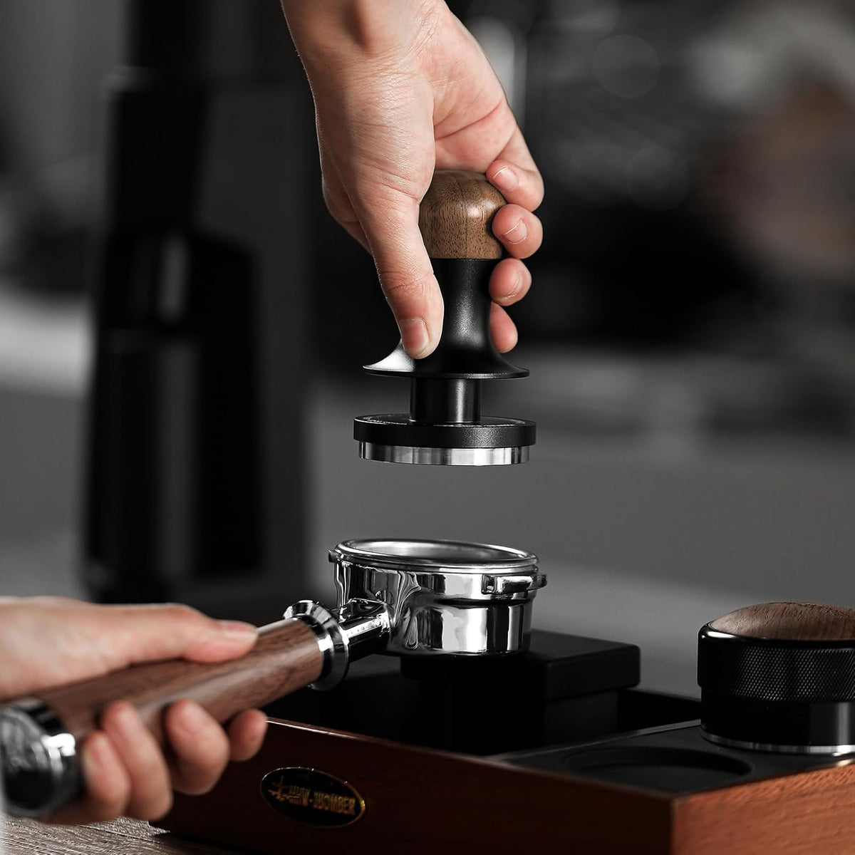 MHW-3BOMBER Espresso Coffee Tamper 51mm with Three Spring Loaded Calibrated Espresso Tamper 30lbs Tamper for Espresso Machine with Sound Feedback T6182T-OS