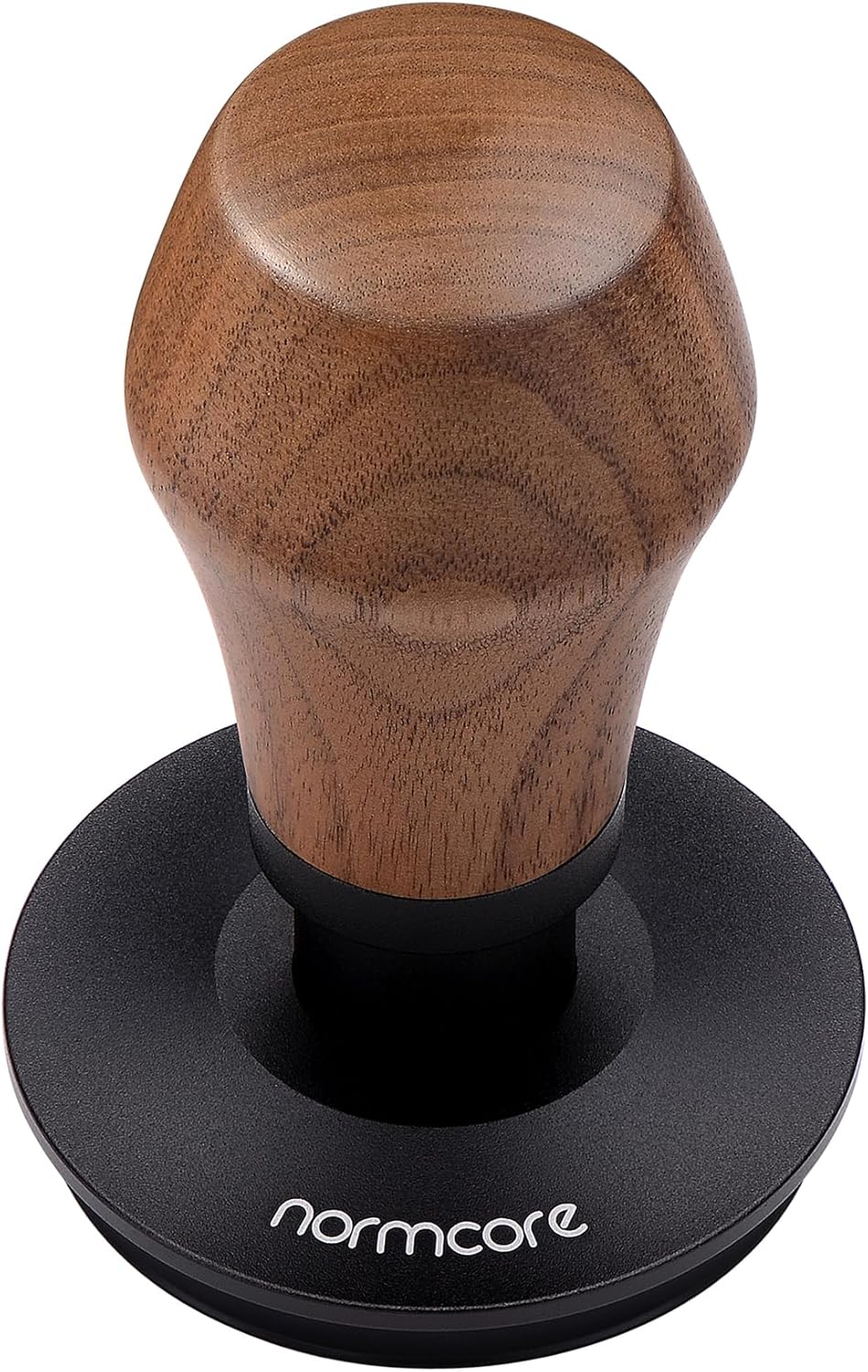 Normcore 58.5mm Coffee Tamper V4.1 with Click Sound Feedback, Spring Loaded Tamper With Titanium PVD Coating Flat Base, Genuine American Walnut Handle