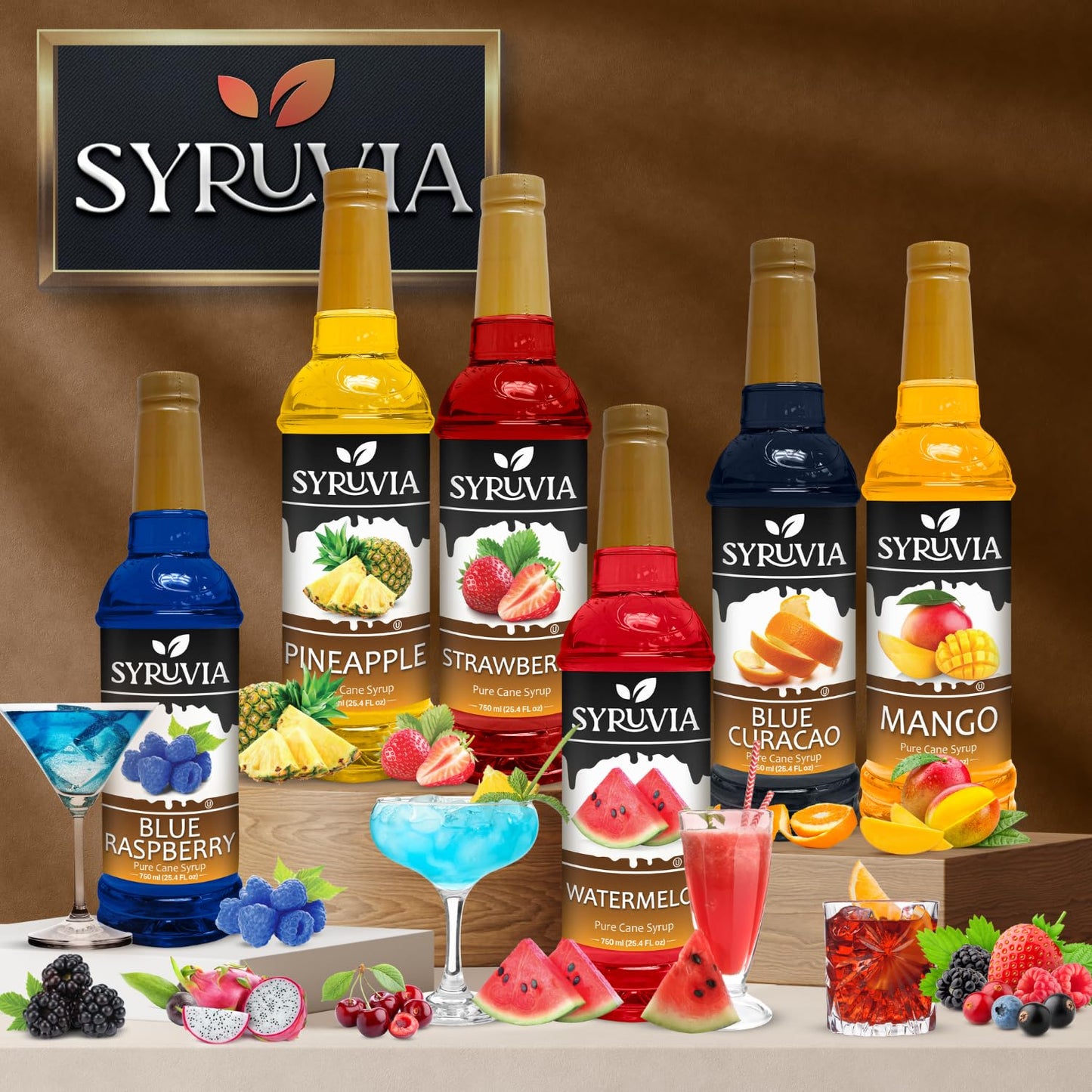 Syruvia Blueberry Syrup For Drinks 25.4 Ounces Blueberry Flavoring Syrup