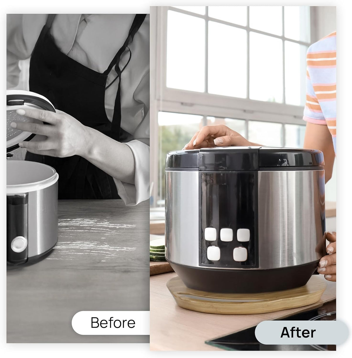 Ibyx Elegant Round Sliding Tray for Your Pressure Cooker, Air Fryer & Heavy Kitchen Appliances - Sturdy, Slides Easily from Under The Cabinet (Black, 13β)