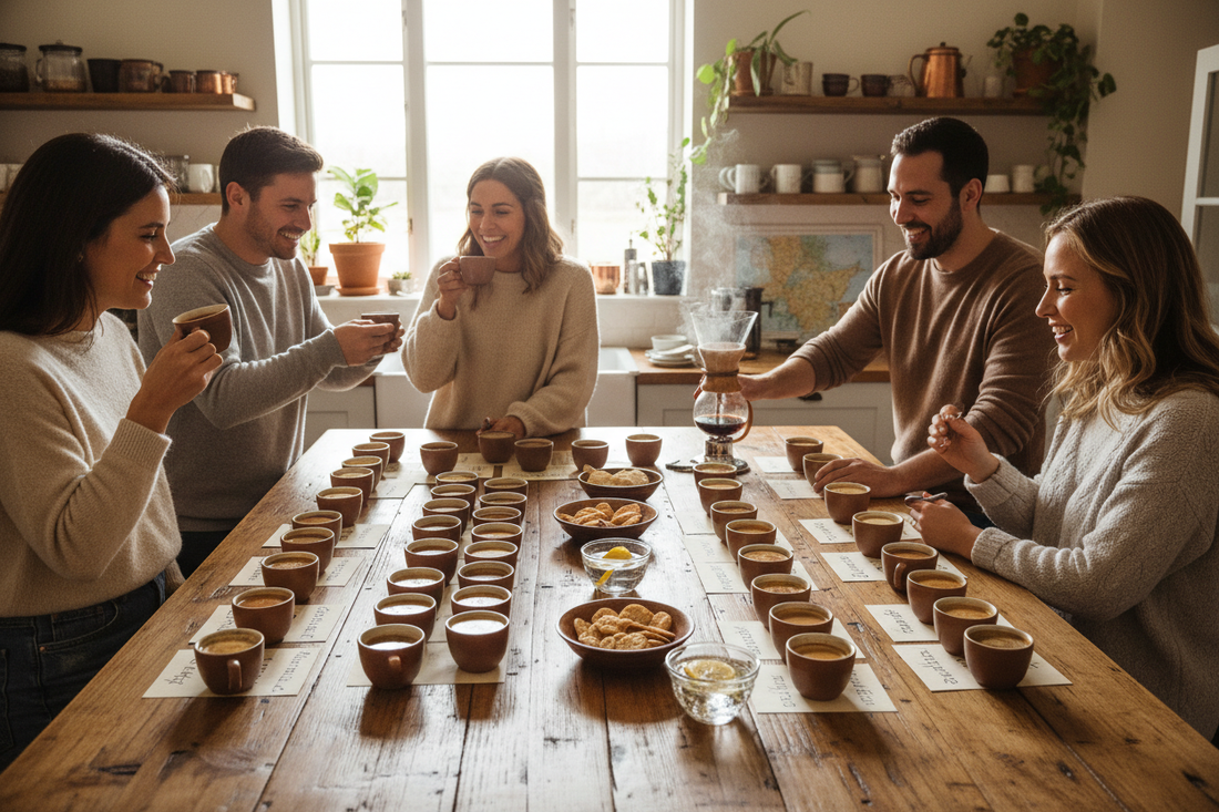 Hosting a Mini Coffee Tasting With Friends at Your Kitchen Island