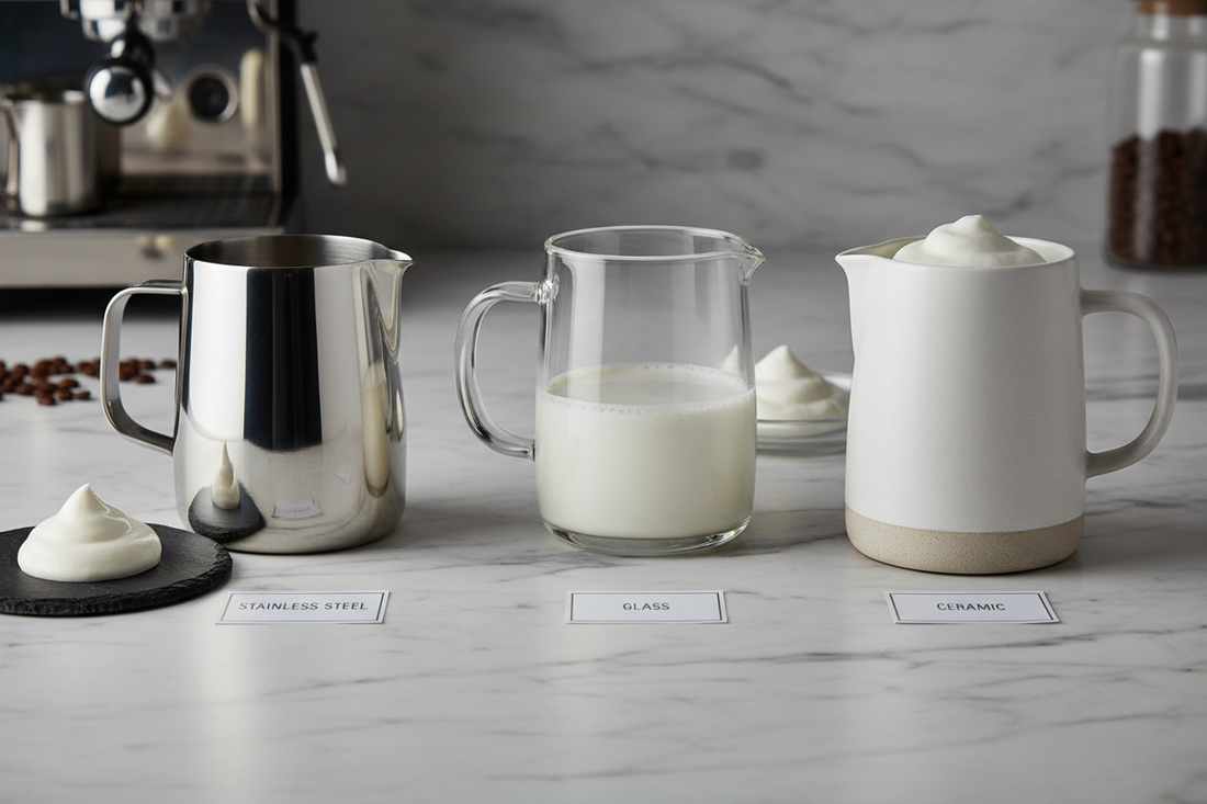 Stainless Steel vs Glass vs Ceramic: Which Pitcher Gives the Best Milk Foam?