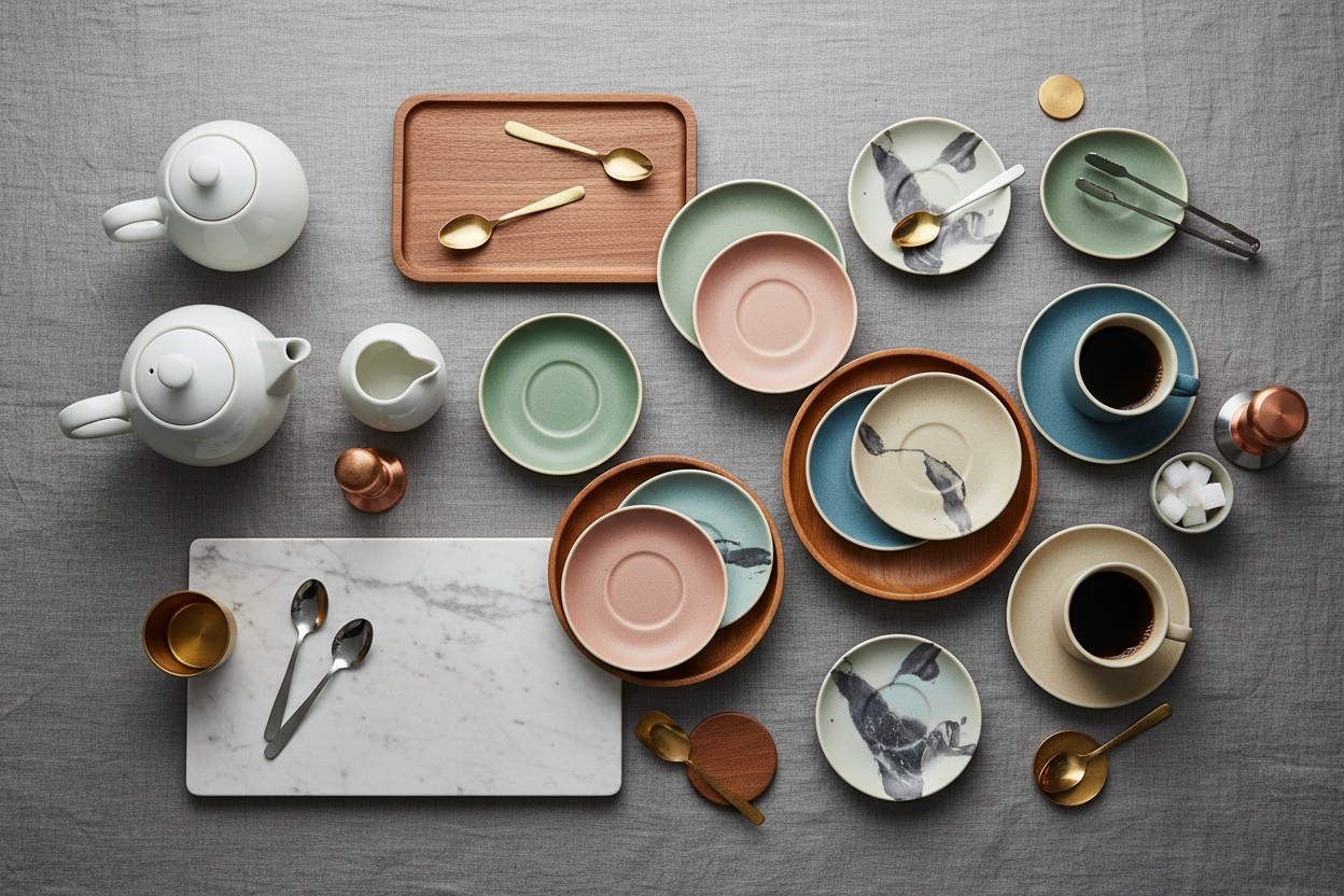 Saucers, Trays & Spoons
