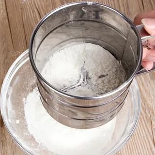 3 Cup Stainless Steel Double Layers Sieve, flour sieve, flour sifter for baking