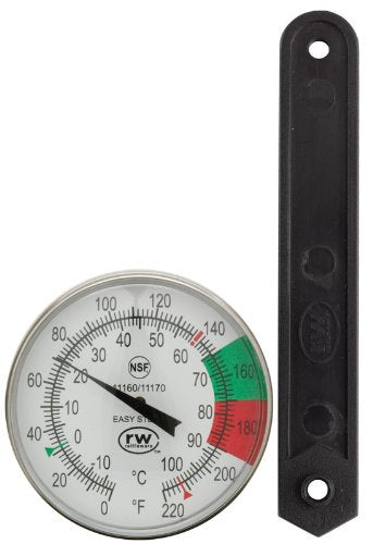 Rattleware 7-Inch Dial Thermometer Kit, Stainless Steel Easy Steam Probe with 1.75-Inch Dial NSF Approved Calibration Tool and Adjustable Clip for Barista Milk Temperature Control