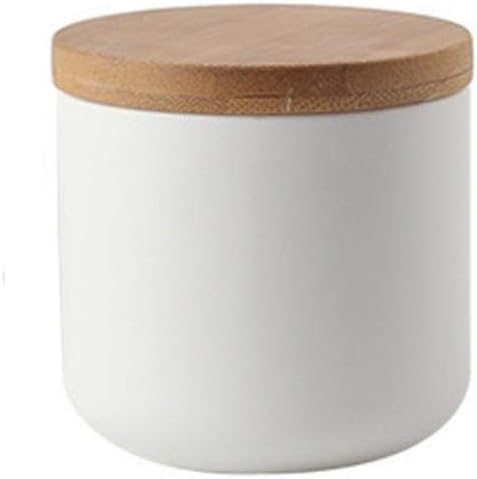YYW Ceramic Food Storage Jar Containers Kitchen Canisters with Airtight Seal Lid for Coffee Beans Sugar Spices (Small White)