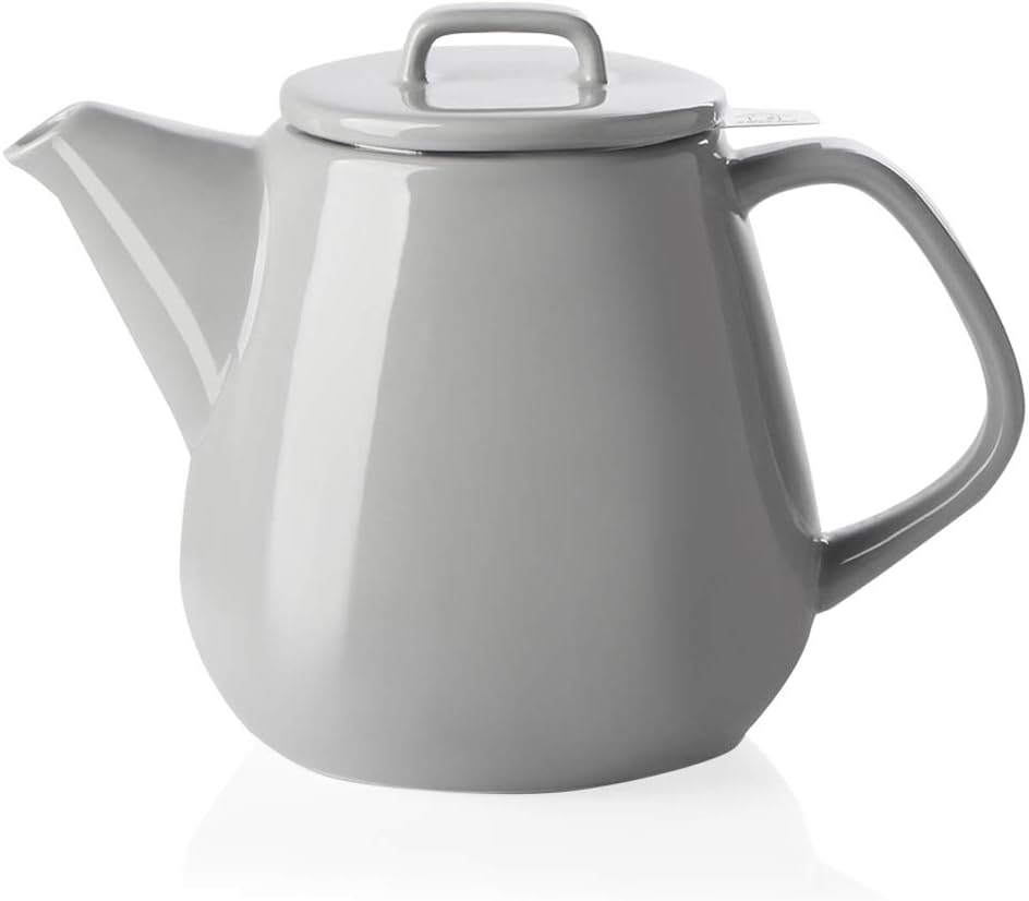 Sweejar 40oz Tea pot with Removable Stainless Steel Infuser,Dishwasher Safe Tea Pots for Loose Tea,Tea Pots with Infuser for Chrismas Women Gift (Gray)