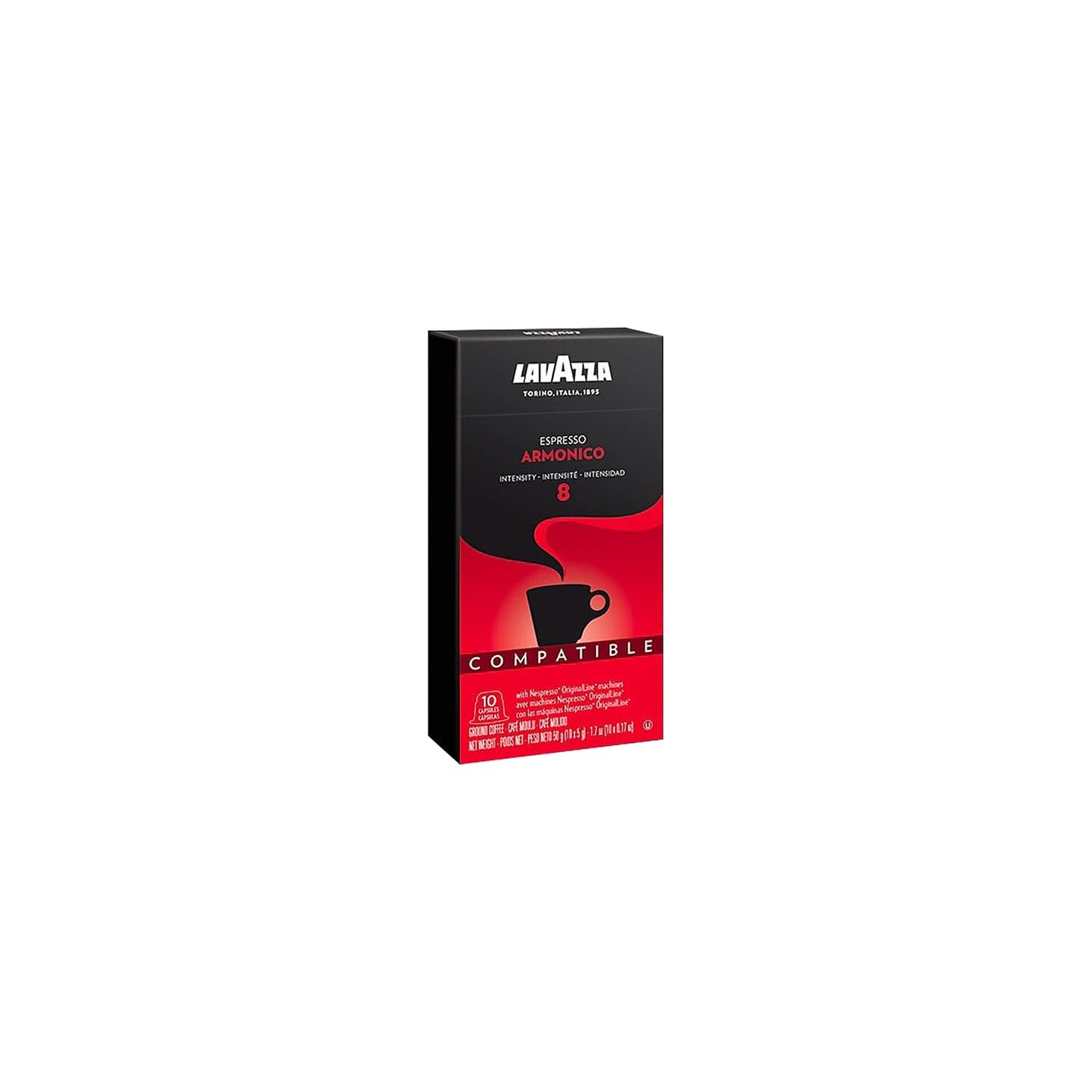 Lavazza Espresso Maestro Classico Medium Roast Coffee Aluminum Capsules Compatible with Nespresso Original Machines, espresso, 100% Arabica, notes of grains and biscotti.(10 pack) (Packaging May Vary)