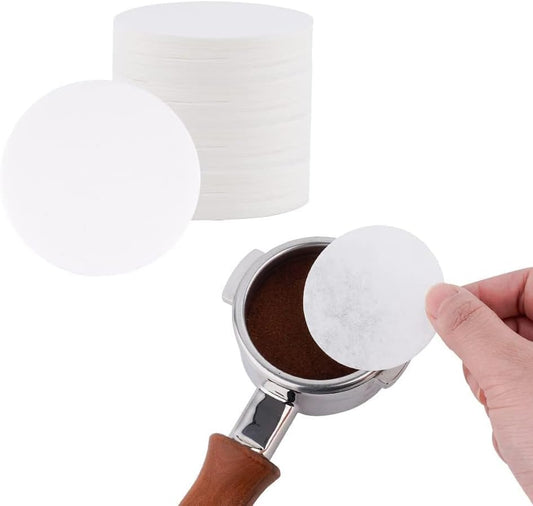 watchget 53mm Espresso Paper Filters - 500 Pcs Unbleached Coffee Filter Papers for Espresso Machine Puck Screen, Compatible with 54mm Portafilter Baskets, Replacement Paper Filters for Barista Tools