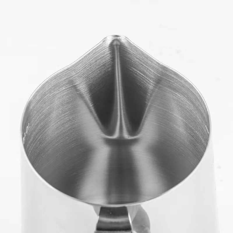 Milk Frothing Pitchers-12oz/350ML Stainless Steel Steaming Pitchers, Scale Coffee/Milk/Cappuccino/Latte Art Barista Steam Pitchers, Milk Jug Cup with Decorating Pen-Silver
