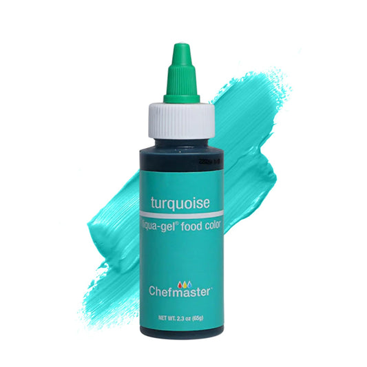 Chefmaster Turquoise Liqua-Gel® Food Coloring | Vibrant Color | Professional-Grade Dye for Icing, Frosting, Fondant | Baking & Decorating | Fade-Resistant | Easy-to-Use | Made in USA | 2.3 oz