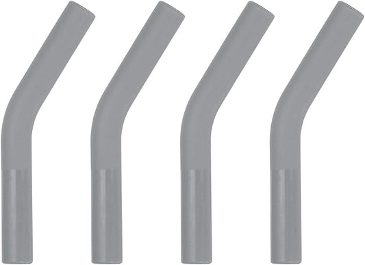uxcell 4Pcs Silicone Straw Tips, Silicone Straw Elbows Tip, Soft Reusable Metal Straw Covers Fit for 8mm/0.31" OD Stainless Steel Straws, Grey