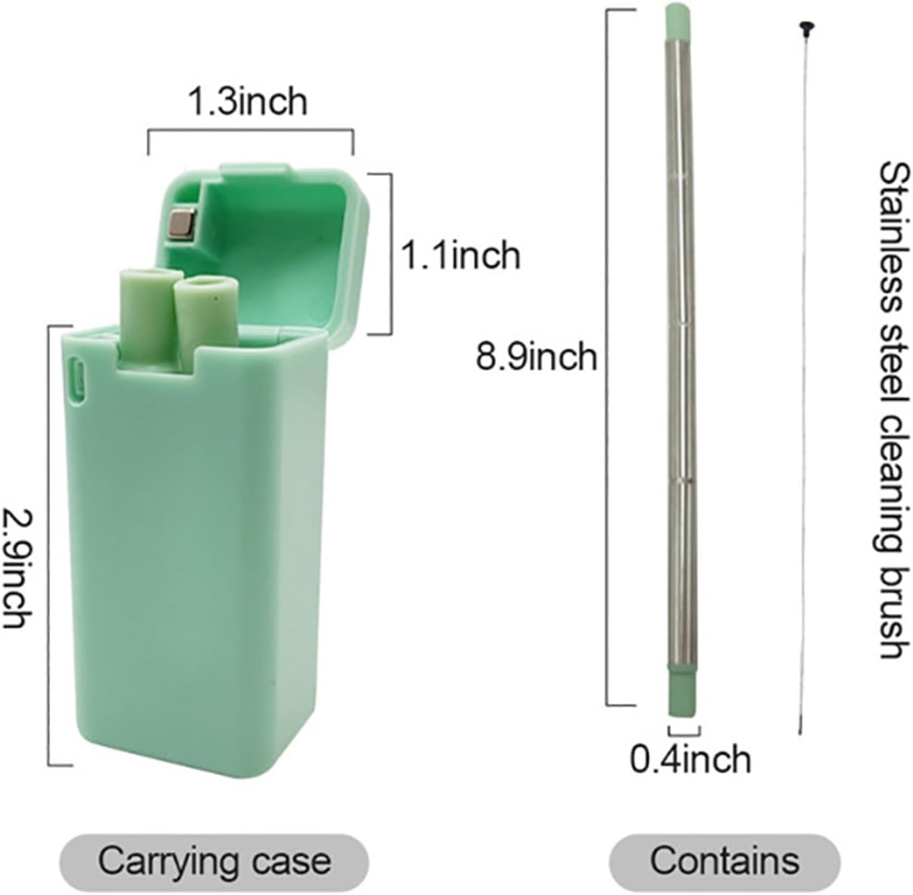 Foldable Straw with Storage Box, Reusable Folding Stainless Steel Straw, Portable Collapsible Set with Silicone Tip and Cleaner Brush for Travel Home Work (pink)