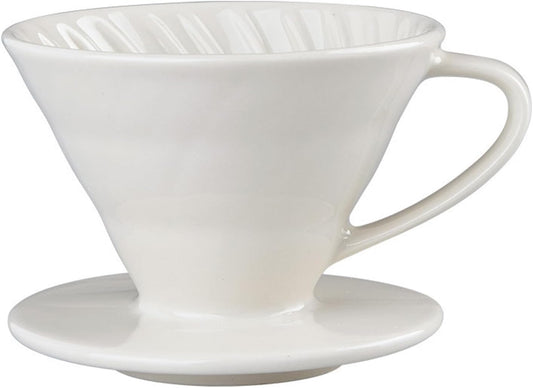 Pour Over Coffee Maker, Single Cup Coffee Dripper, Manual Porcelain Slow Brewing Accessories for Travel, Camping, Office, Home, Cafe, Coffee Gifts (White, Large,2-4Cups)