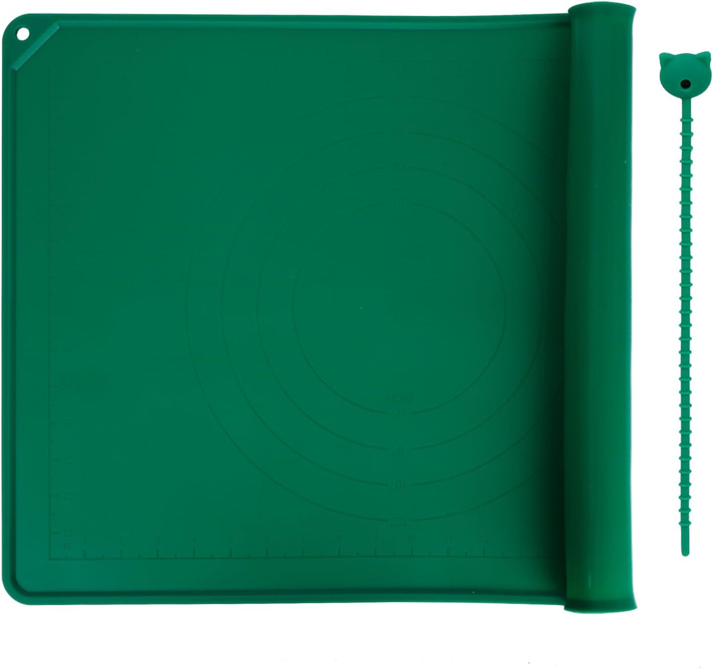 Silicone Pastry Mat, 21×15 inches, nonstick baking mat with measurements. Ideal for dough mat, pastry board, kitchen counter mat, dough rolling mat, pie crust mat, fondant mat, pasta/pizza mat.