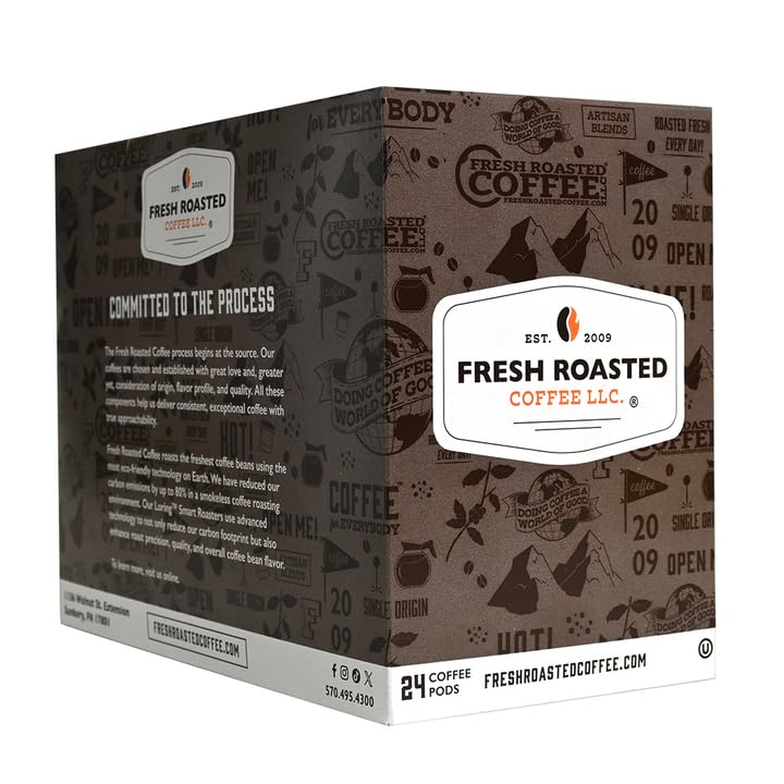 Fresh Roasted Coffee, Indian Monsoon Malabar, Light Roast, 72 Pods for K Cup Brewers