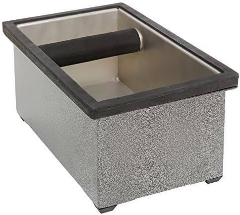 Rattleware Stainless Steel Knock Box – Heavy-Duty Espresso Puck Disposal Bin with Welded Rubber Bar – Perfect for Coffee Bar Accessories, Cafe, Restaurant, or Home Use (9" x 5.5" x 4")