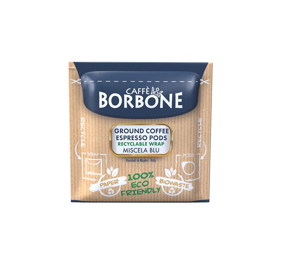 Caffe Borbone Espresso Paper Pods | Blue Blend, Balanced & Full-Bodied, Medium Roast ESE Pods | Authentic Italian Espresso | 50 Count