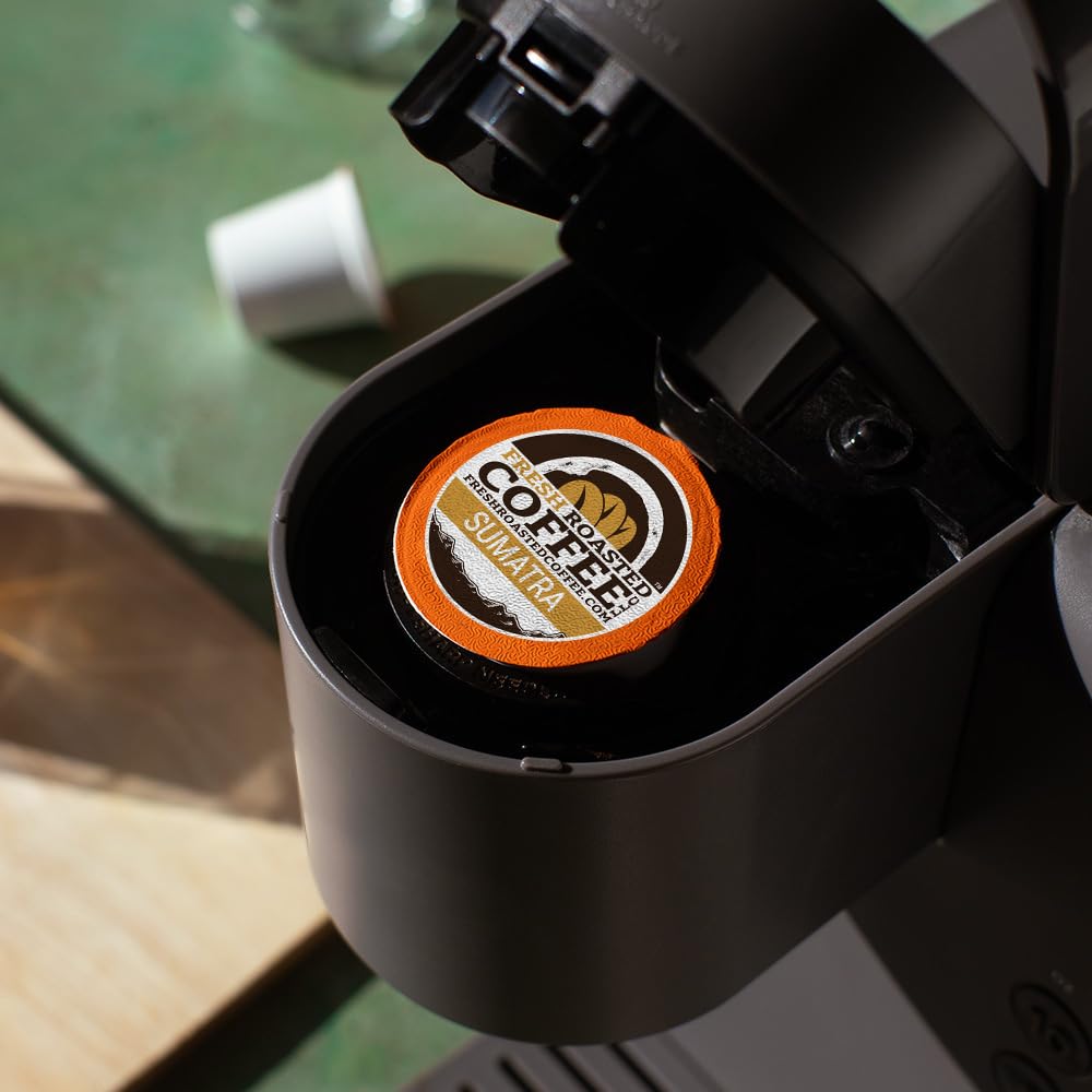Fresh Roasted Coffee, Sumatra Mandheling |100% Single Origin | Medium Roast, 96 Pods for K Cup Brewers