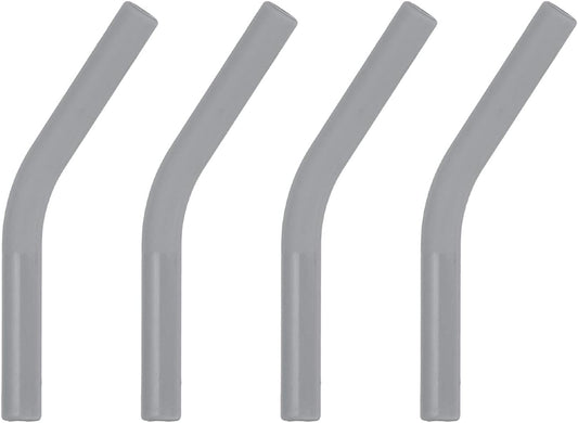 uxcell 4Pcs Silicone Straw Tips, Silicone Straw Elbows Tip, Soft Reusable Metal Straw Covers Fit for 6mm/0.24" OD Stainless Steel Straws, Grey