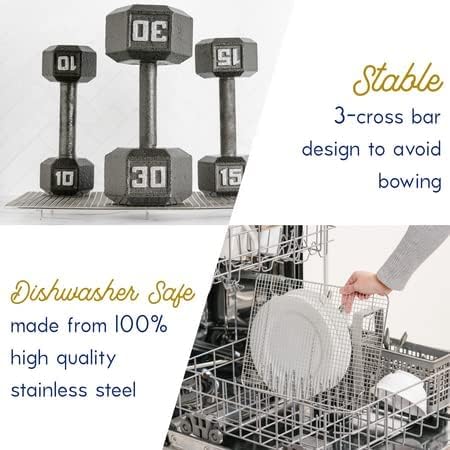 Ultra Cuisine Heavy Duty 100% Stainless Steel Cooling Rack for Cooking and Baking - Baking Rack & Wire Cooling Rack - Fits Quarter and Jelly Roll Sheet Pans - 8.5''x 12''' and 10''x14.75''