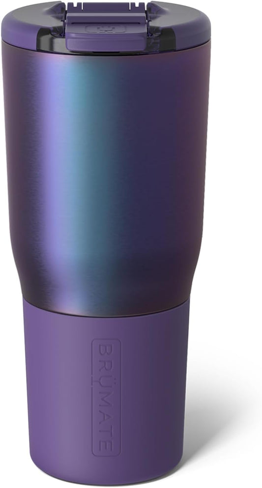 BrüMate Nav 25oz 100% Leak Proof Insulated Travel Tumbler with Magnetic BevLock™ Lid - Double Wall Cup-Holder Friendly Stainless Steel Mug (Dark Aura)
