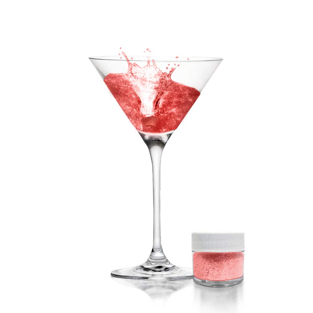 Bakell's Red Brew Glitter (45 Grams, 1x Shaker Jar) | Vibrant Edible Glitter for a Dramatic Touch to Your Beverages!