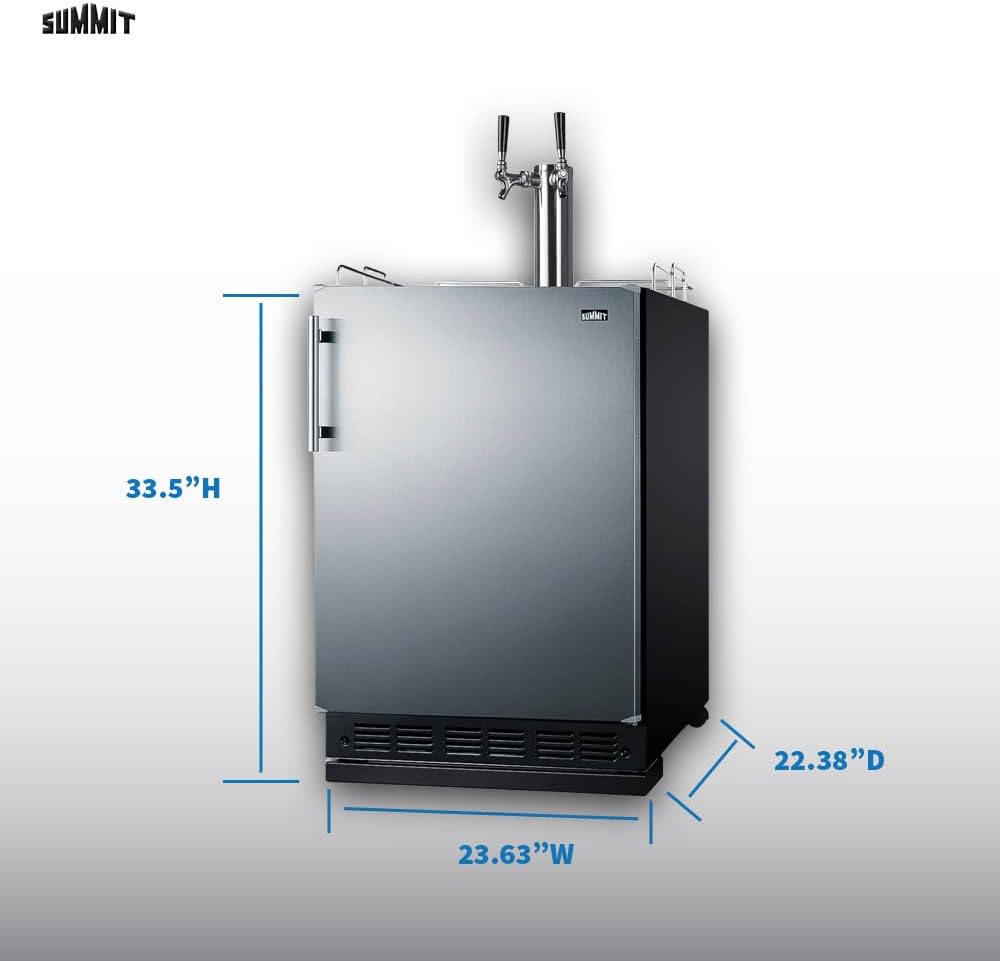 Summit 24" Undercounter Kegerator, Dual Tap Kit, Stainless Steel - SBC7BRS