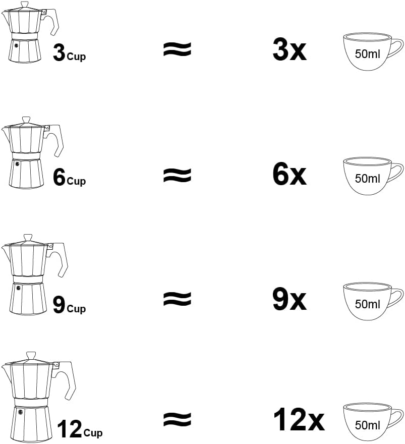 wedrink Stovetop Espresso Maker 3 Cups Moka Pot Cuban Coffee Maker Stovetop Coffee Maker Moka Italian Espresso