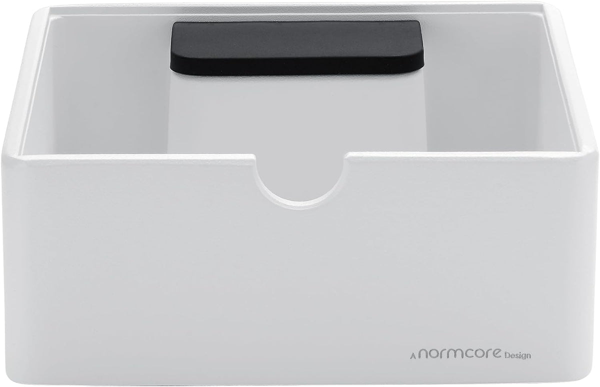 Normcore Compact Knock Box, Metal Espresso Knock Box, Heavy-Duty Knockbox, Anodized Aluminum, Espresso Accessories for Coffee Grounds, White