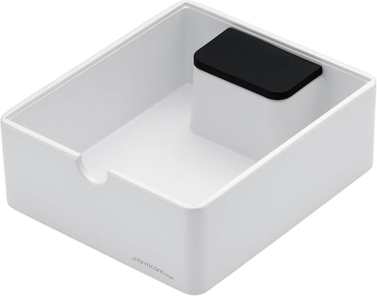 Normcore Compact Knock Box, Metal Espresso Knock Box, Heavy-Duty Knockbox, Anodized Aluminum, Espresso Accessories for Coffee Grounds, White