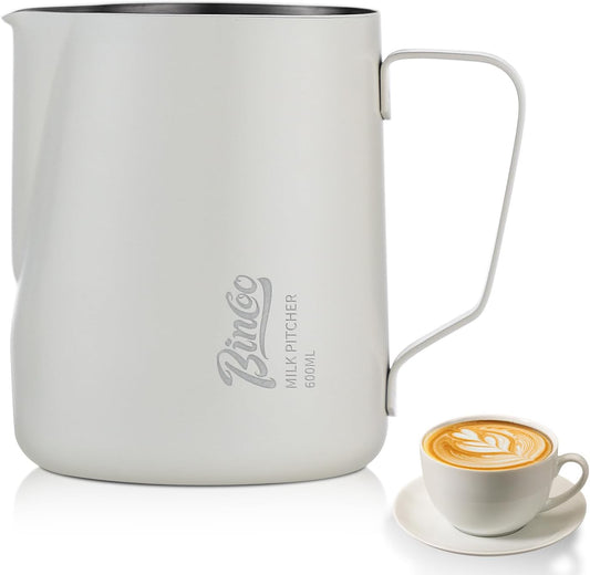 Milk Frothing Pitcher - 350ml Milk Frother Cup for Latte Art, SUS 304 Stainless Steel, Barista-Grade Coffee Milk Jug with Measurement Markings & Precision Spout