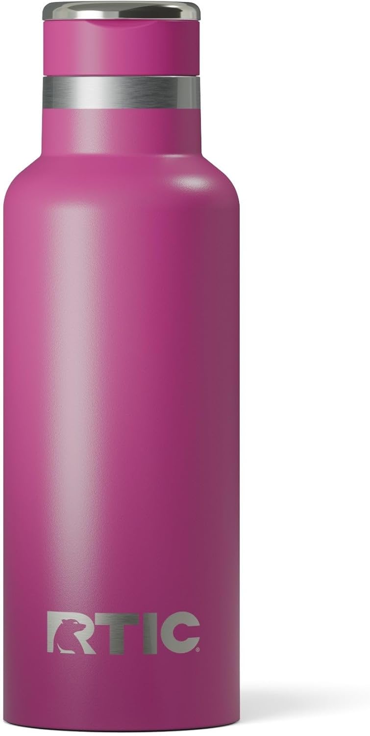 RTIC 16oz Journey Bottle Metal Stainless Steel Vacuum Insulated, BPA Free, Reusable, for Water, Hot and Cold Drinks, Travel, Sports, Camping, Very Berry