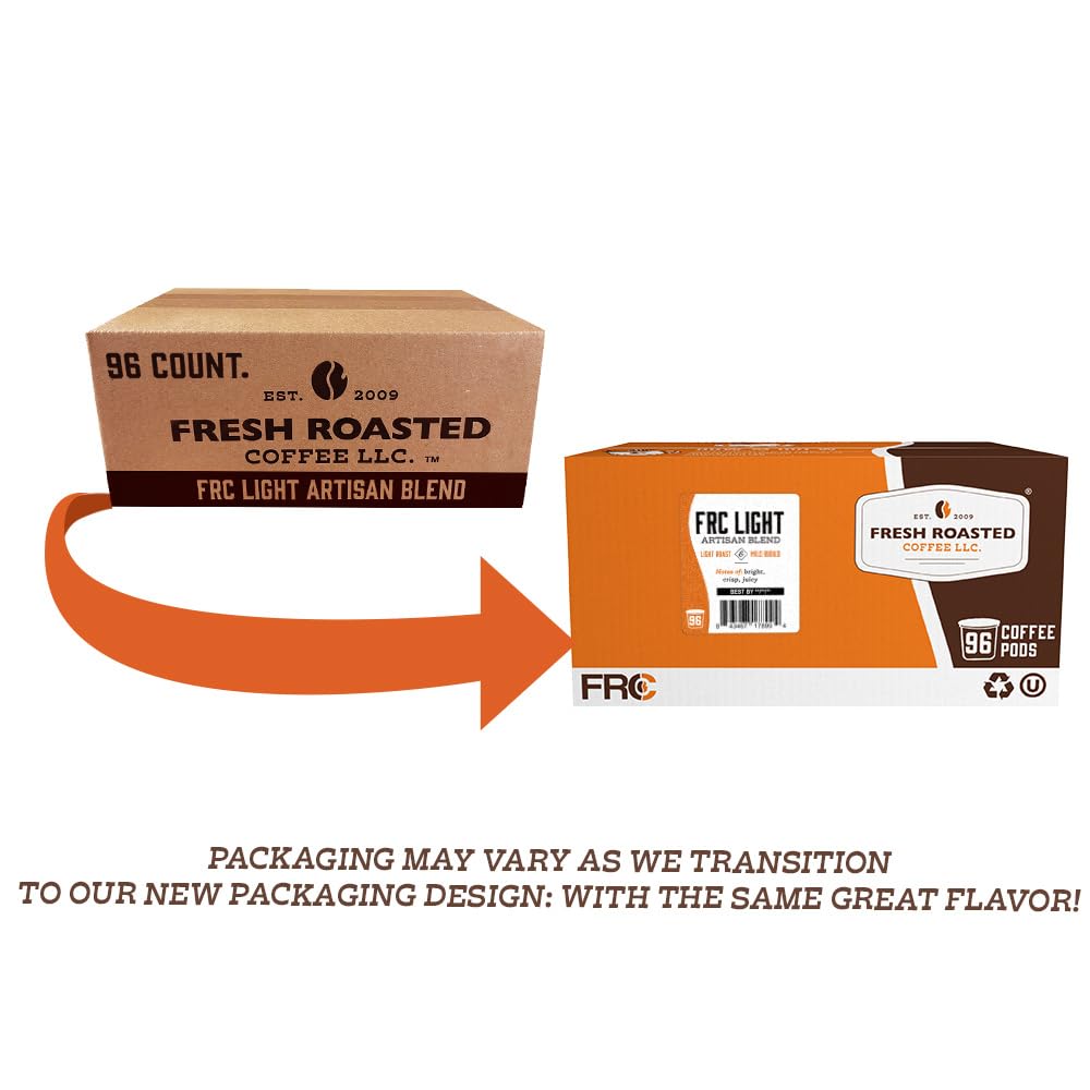 Fresh Roasted Coffee, FRC Medium Roast Blend, 96 Pods for K Cup Brewers
