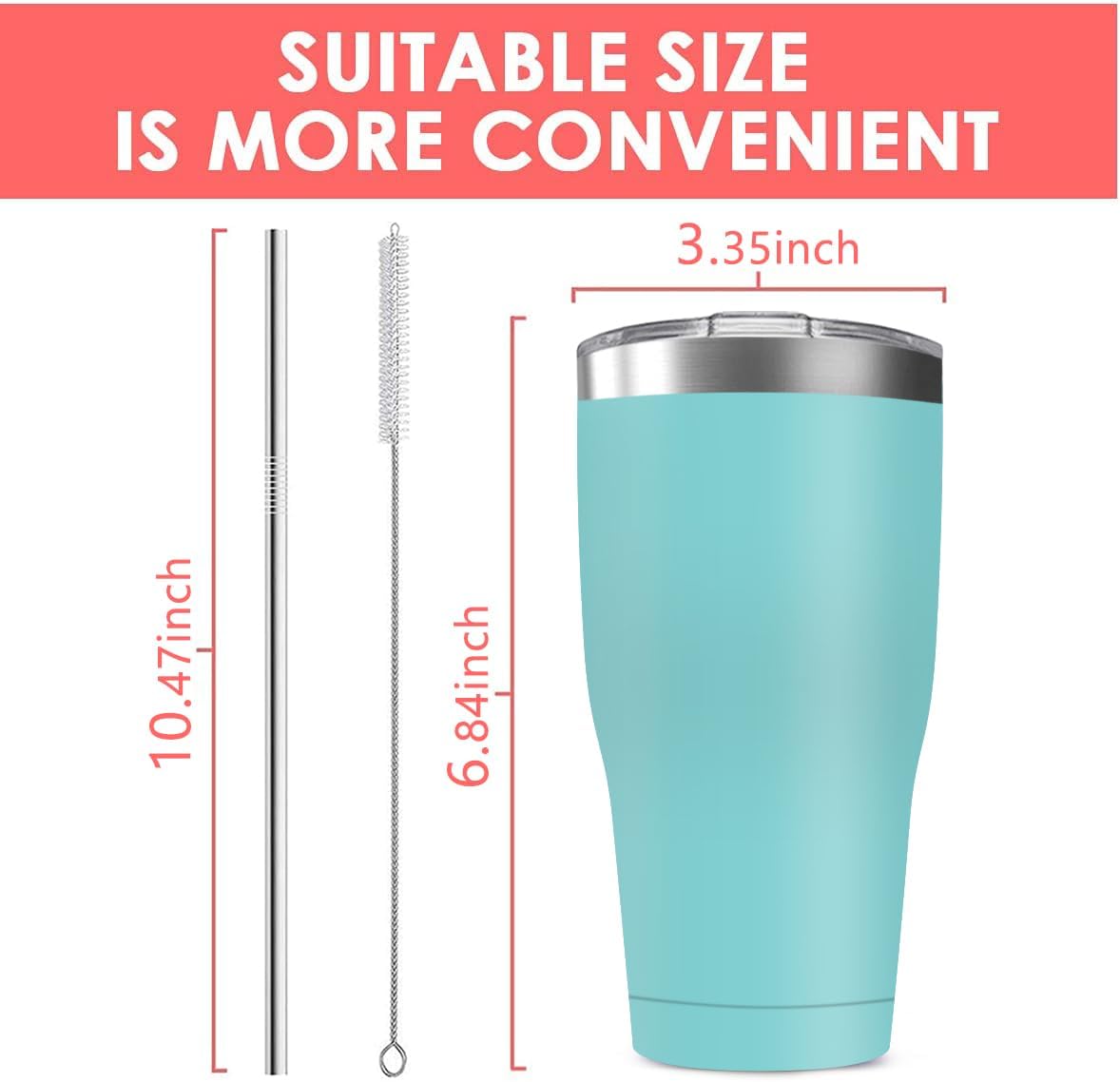 8 Pack 20oz Stainless Steel Tumblers Bulk Reusable Travel Mugs with Lid, Double Wall Powder Coated Coffe Cup for Home, Office, Outdoor Suitable for Vehicle Cup Holders