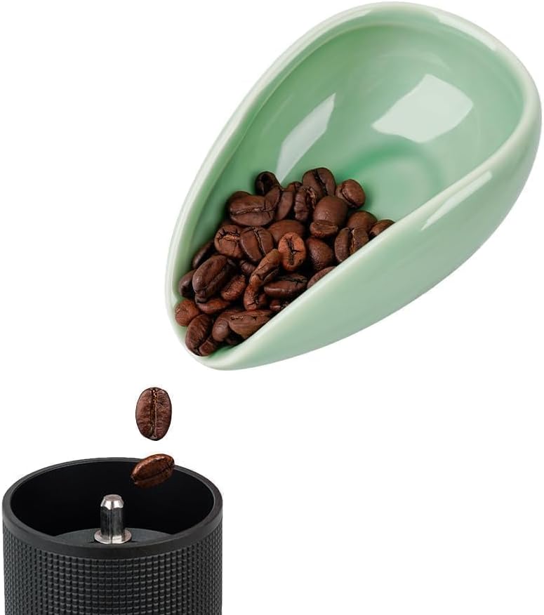 watchget Coffee Beans Dosing Cup - Ceramic Single Dose Measuring Tray for Coffee Beans, Loose Leaf Tea, Spices, and More, Premium Dosing Vessel, Cyan
