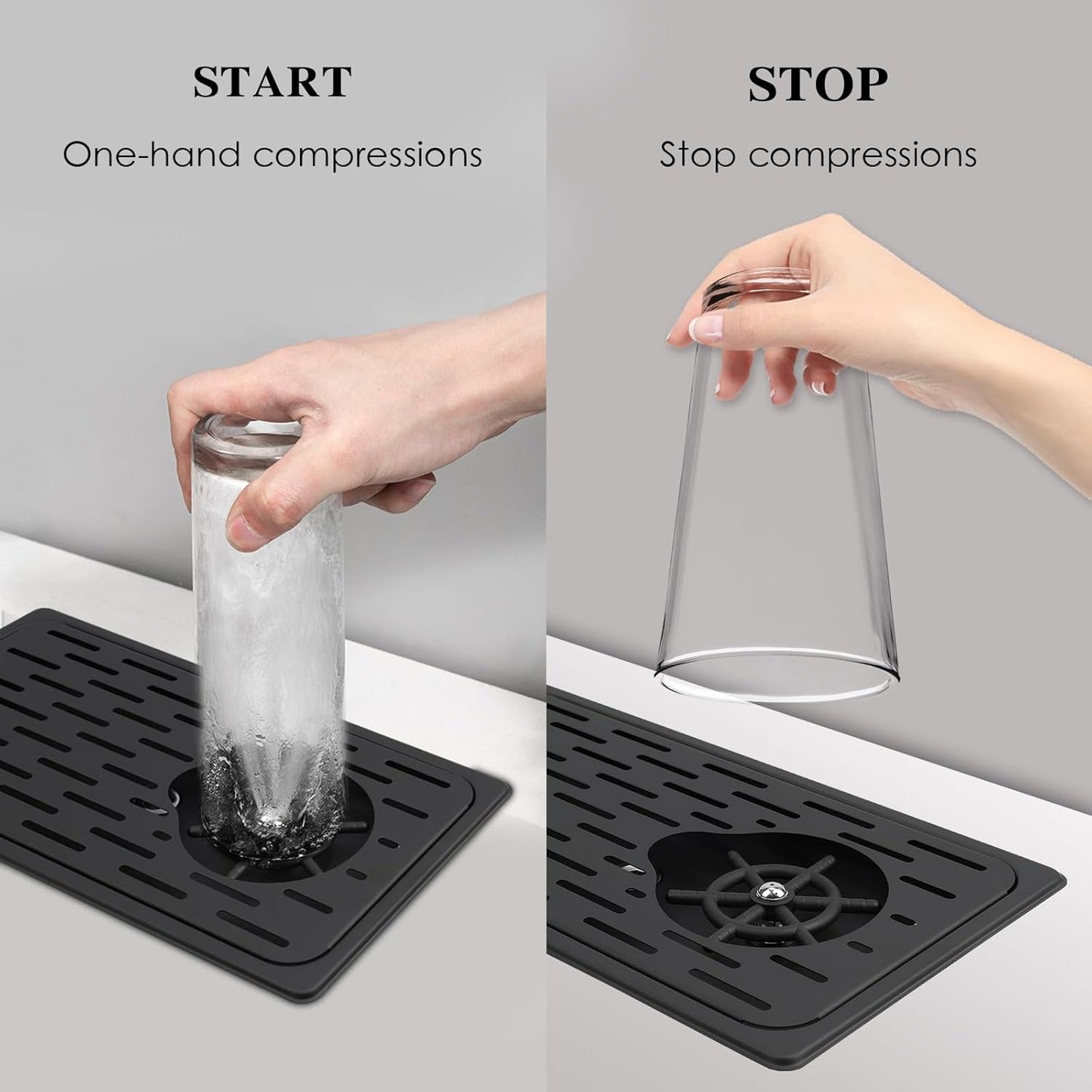 Pitcher Washer, Espresso Washer and Spray, Pitcher Rinser ，Drainage and Drip Tray, 304 Stainless Steel Bar Glass Washer Sink, Suitable for Home Kitchen, Hotel, Coffee Shop, Restaurant (Silver)